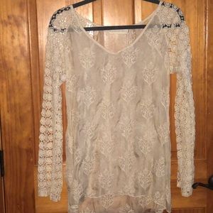 4 Love and Liberty Silk Embroidered Top